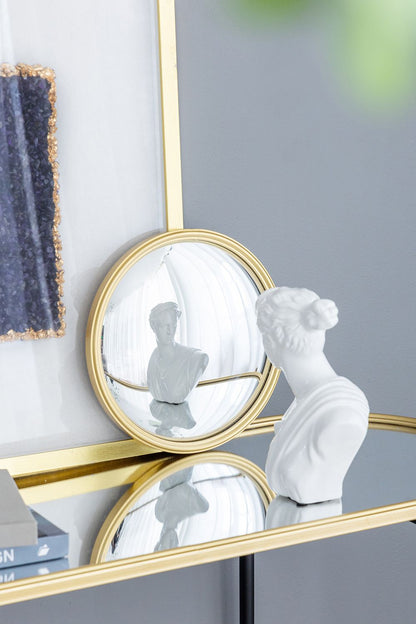 D11" Gold Round Mirror, Circle Mirror with Iron Frame for Living Room Bedroom Vanity Entryway Hallway image 3