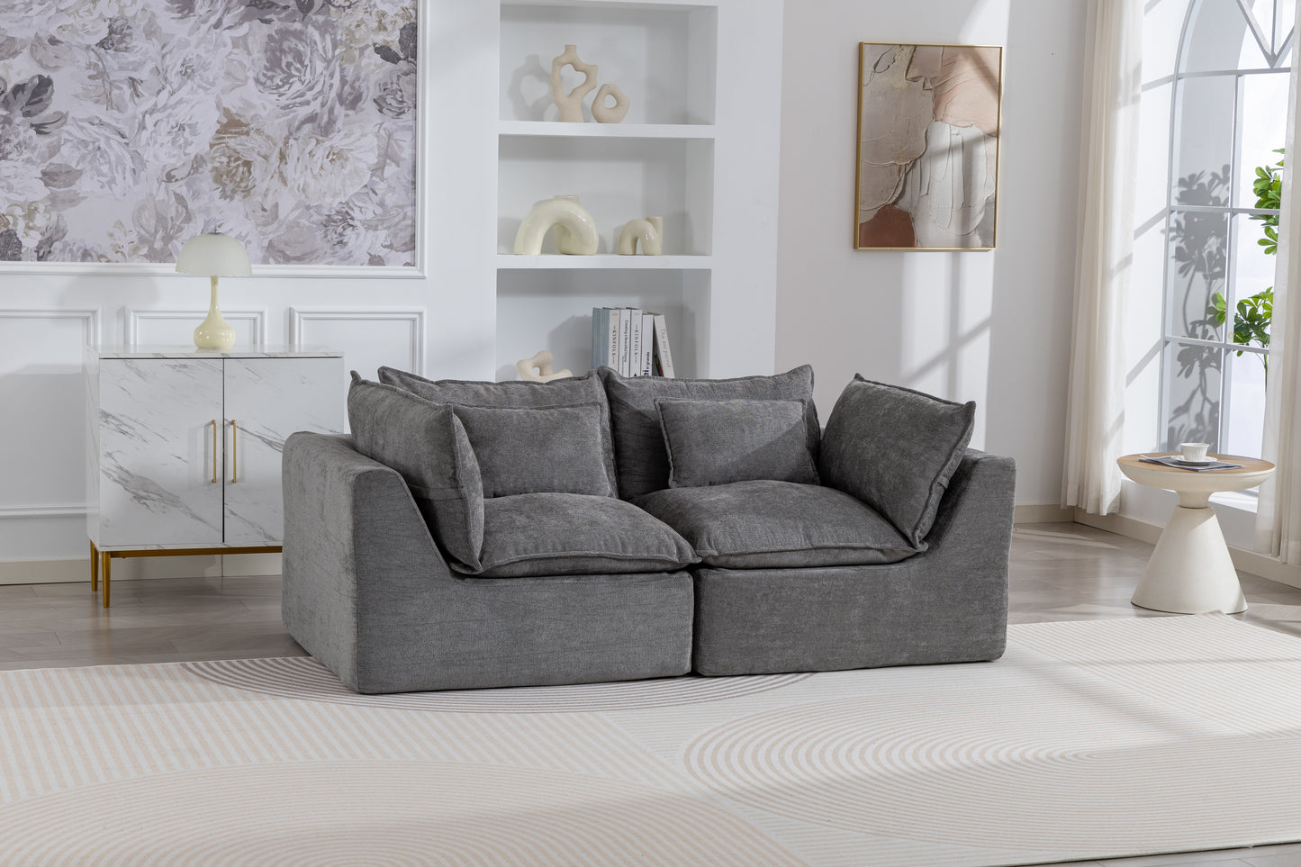 74.8" Width Cloud Couch Oversized Modular Sectional Sofa True Relax Comfy Couches Wide&Deep Seat Sofas for Living Room Furniture Sets, 2Seat image 9