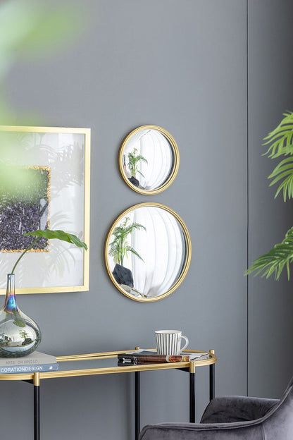 D15" Gold Round Mirror, Circle Mirror with Iron Frame for Living Room Bedroom Vanity Entryway Hallway image 5