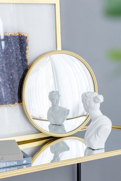 D15" Gold Round Mirror, Circle Mirror with Iron Frame for Living Room Bedroom Vanity Entryway Hallway image 1