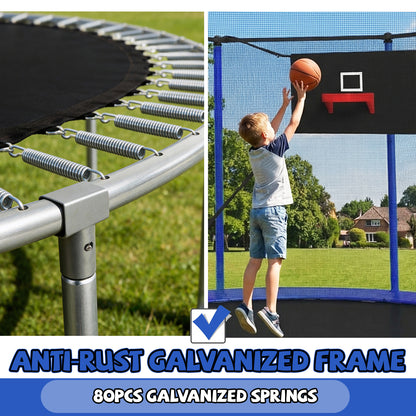 14FT Trampoline,Sports Fitness Trampolines with Enclosure Net, Recreational Trampolines for Outdoor Indoor image 7