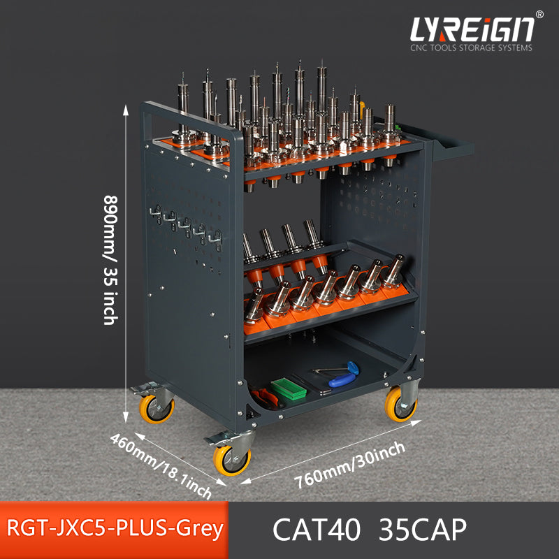 grey Tool Cart CNC Tool Cart CAT40 tool trolley BT40 cnc tool holder cart CNC machine tool service cart (CAT40 35 Capacity) image 2