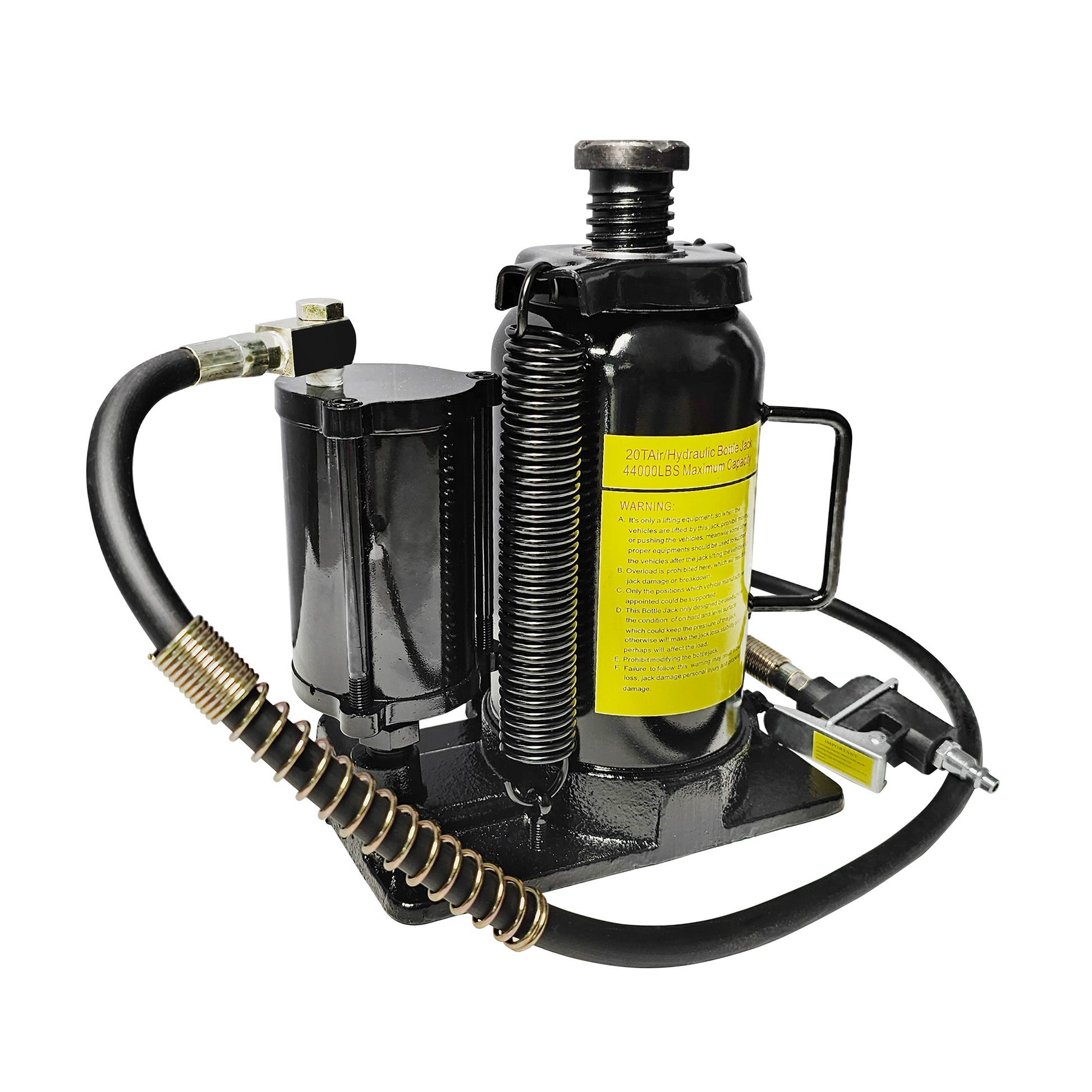 Air Hydraulic Bottle Jack, 20 Ton/40000 LBS Bottle Jack, 10.23-20.07 inch Lifting Range, Manual Handle and Air Pump, for Car, Pickup, Truck, RV, Auto Repair, Industrial Engineering image 1
