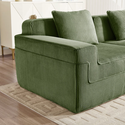 Martha Ottoman Corduroy -Green image 4