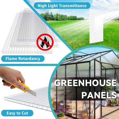 12 Pack Twin-Wall Polycarbonate Sheets 5' x 2' x 0.24",UV Protected Greenhouse Panels, Shatterproof & Insulated Roofing Sheets for Greenhouse, Patio Cover, Garden Shed and DIY Projects image 11