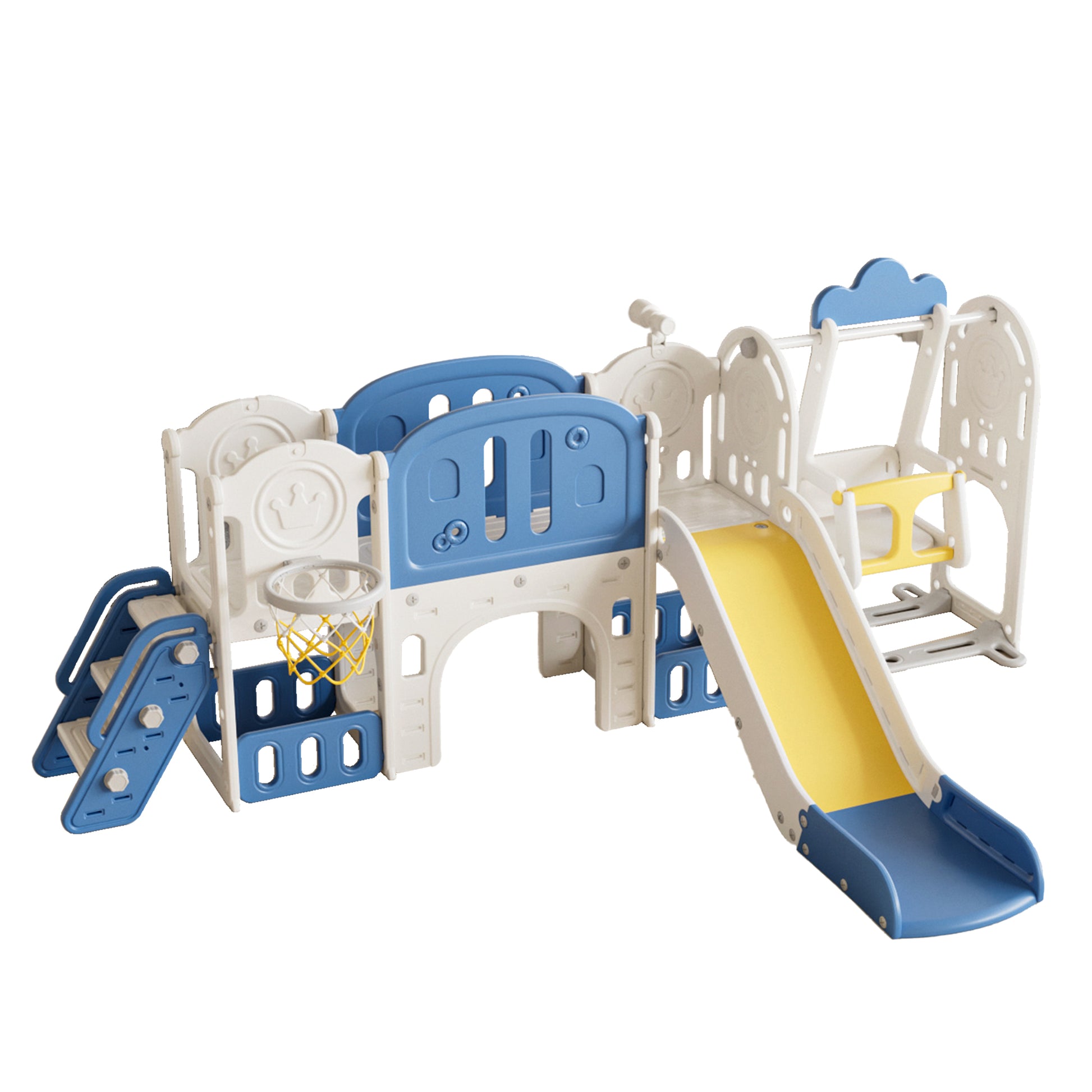 oddler Slide, Kids Slide for Toddlers Age 1-4, 11in 1 Baby Slide Outdoor Indoor Playground with Basketball Hoop and Extra long aisle, Strong swing,Sturdy and Easy Assembly Toddler Playset. image 11