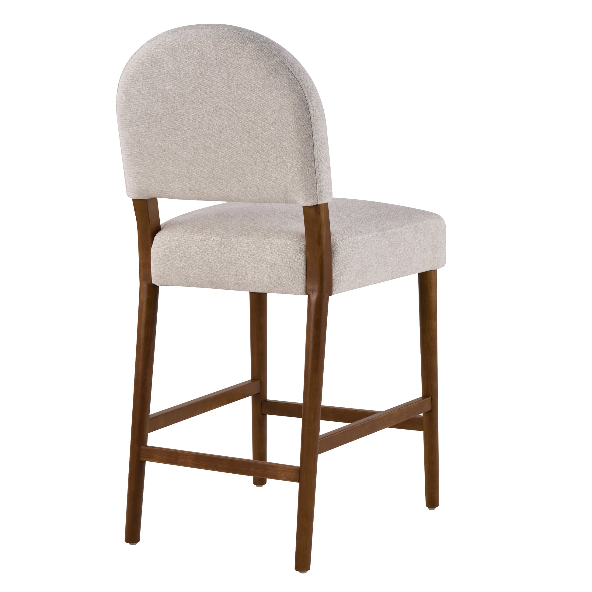 26'' Seat Height Light Gray Fabric & Walnut Rubberwood Bar Stool, Adjustable Floor Leveler, Spacious Seat for Kitchen Island(Light gray,set of 2) image 7