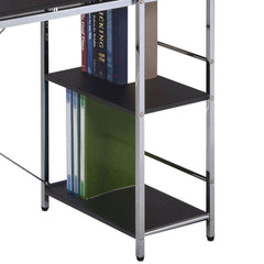 Elvis Black & Chrome Finish Writing Desk W/Shelves