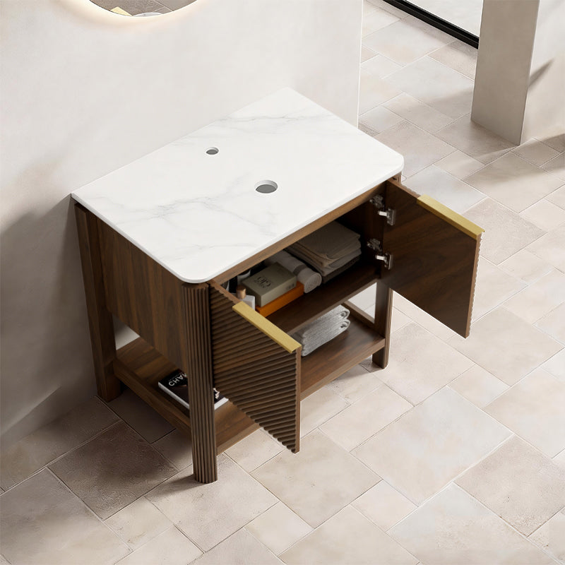 INDIGO 30'' Freestanding Cabinet without Basin, with Double Doors, Walnut Woodgrain Color image 2
