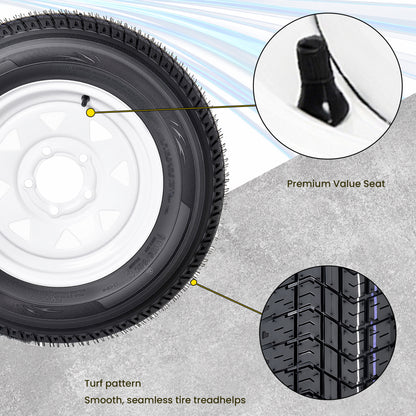 Set of 2 ST175/80D13 Trailer Tires and Wheel Assembly, DOT Approved- Highway Legal,6-Ply Heavy Duty, 13" Rim, 5 Lug on 4.5" PCD, 3.99" Center Bore, 1360 lbs Capacity for Boat, Utility, or Lawn Trailer image 7