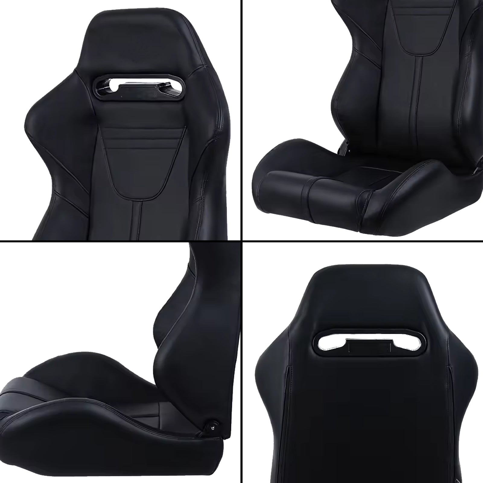 2PC Universal Racing Seats Stitch PVC Leather Reclinable Carbon Look Leather With Adjustor Slider(Not Including Seat Bracket) 1 box of 2 pieces 8010 new image 5