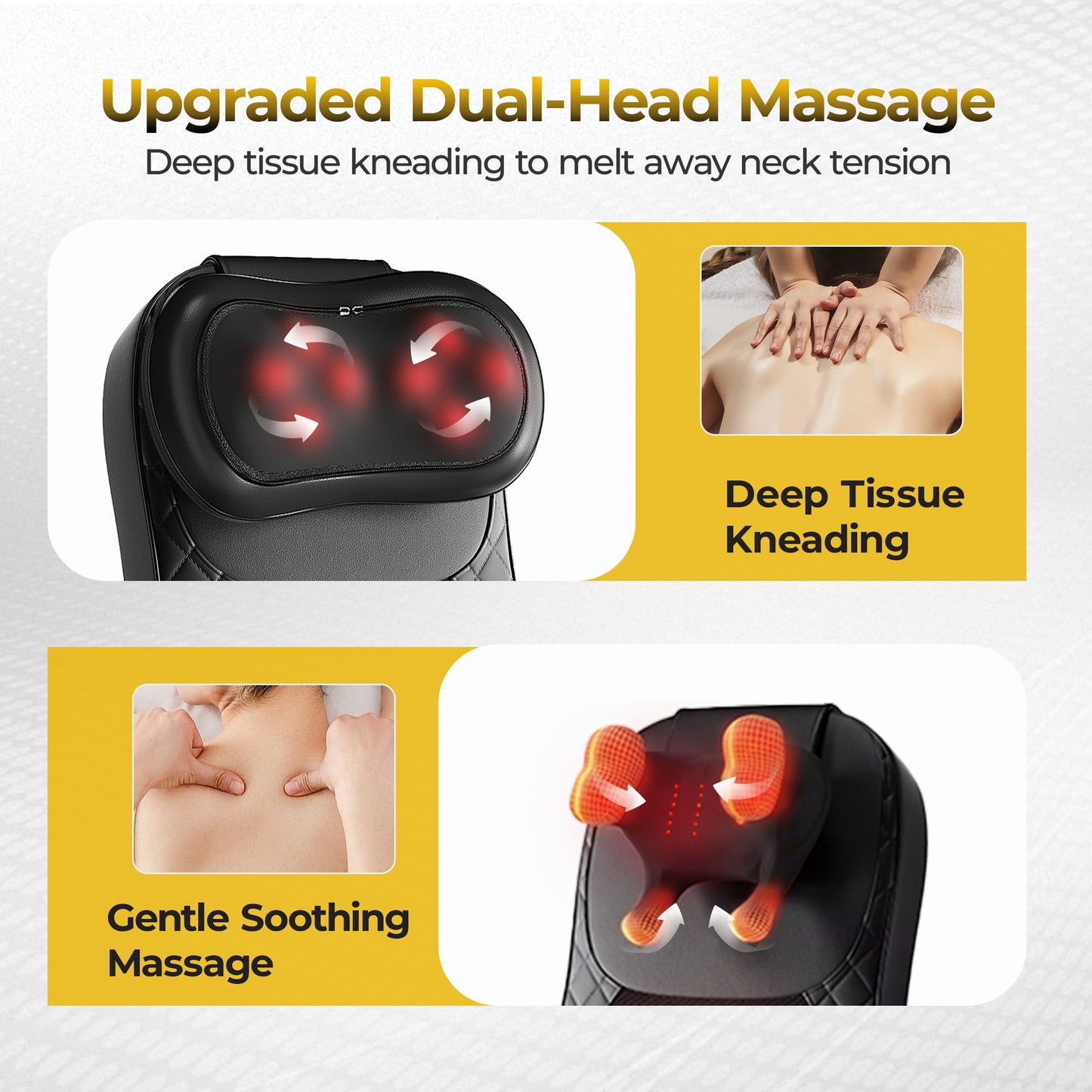 Massage Chair Pad, 3-in-1 Shiatsu Neck and Back Massager Cushion with Heat, Adjustable Height & Intensity, Full Body Massage Pad for Recliner and Sofa, Fathers Day Dad Gifts image 6