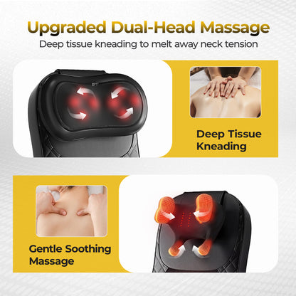 Massage Chair Pad, 3-in-1 Shiatsu Neck and Back Massager Cushion with Heat, Adjustable Height & Intensity, Full Body Massage Pad for Recliner and Sofa, Fathers Day Dad Gifts image 6