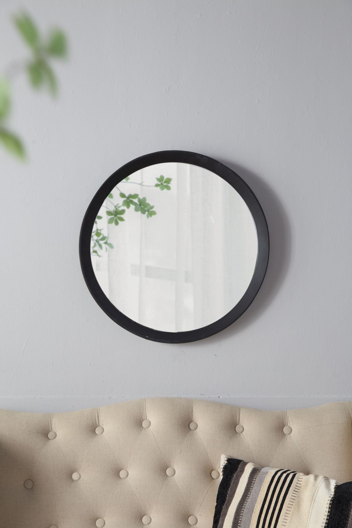D20x1.5"Transitional Decor Style Mango Wood Wall Mirror Wall Decor with Frame of Solid Mango Wood for Bathroom,Entryway  image 12