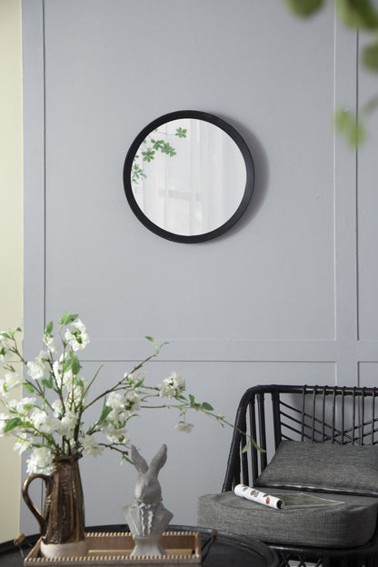 D20x1.5"Transitional Decor Style Mango Wood Wall Mirror Wall Decor with Frame of Solid Mango Wood for Bathroom,Entryway  image 9