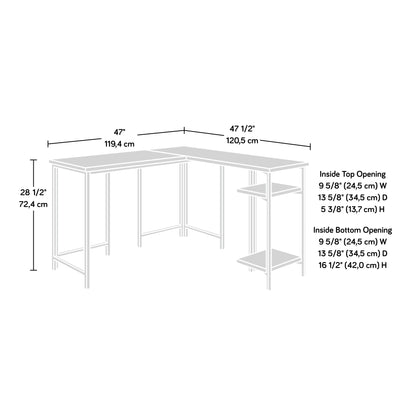 L-Shaped Desk with Rustic Style, Brown finish image 11