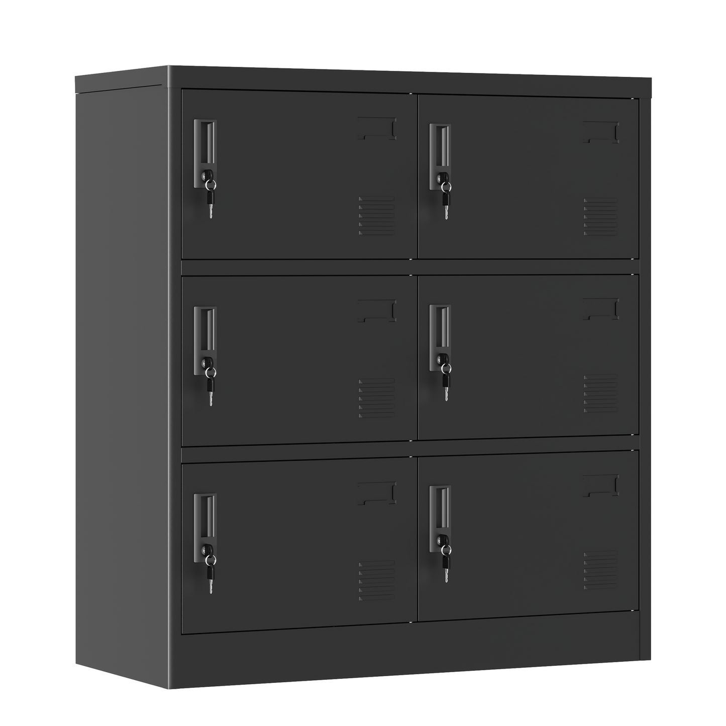 6-Door Employee Storage Locker, Metal Lockers for Office, Gym, School, and Homewith Card Slot (Black) image 7