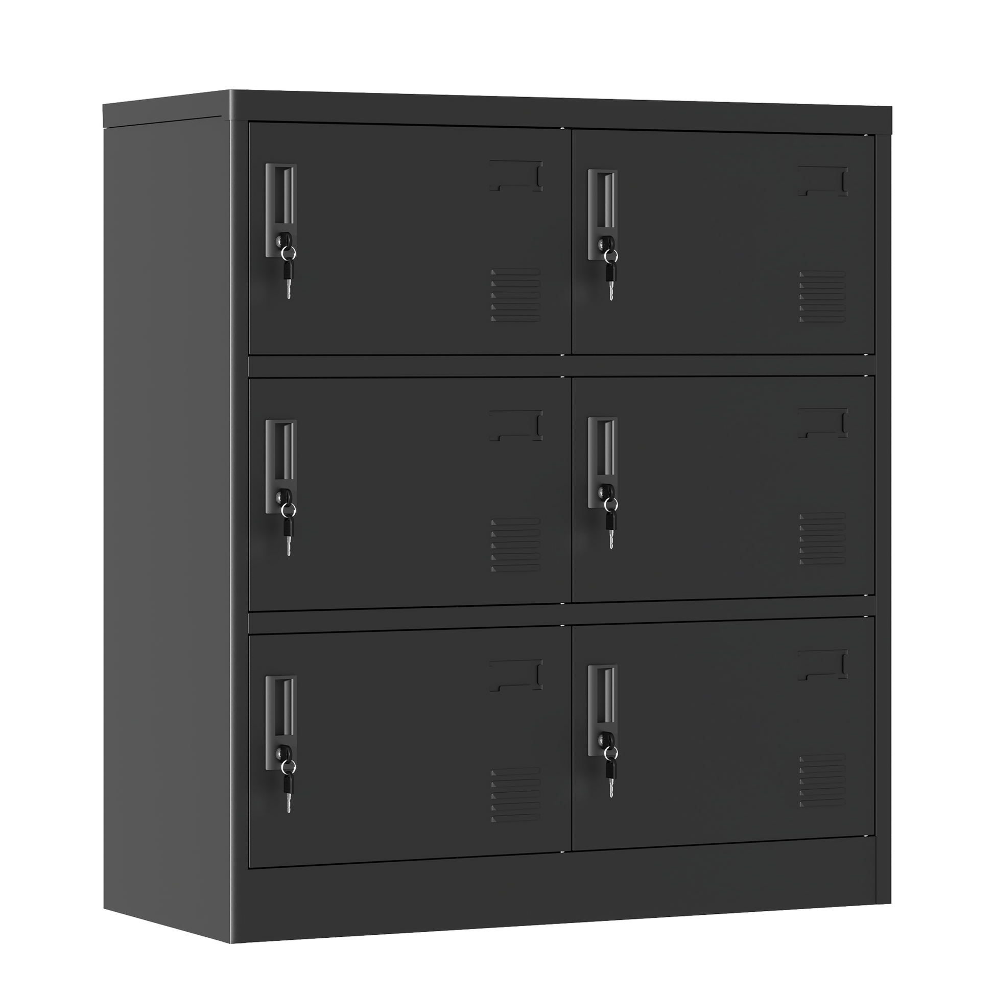 6-Door Employee Storage Locker, Metal Lockers for Office, Gym, School, and Homewith Card Slot (Black) image 7