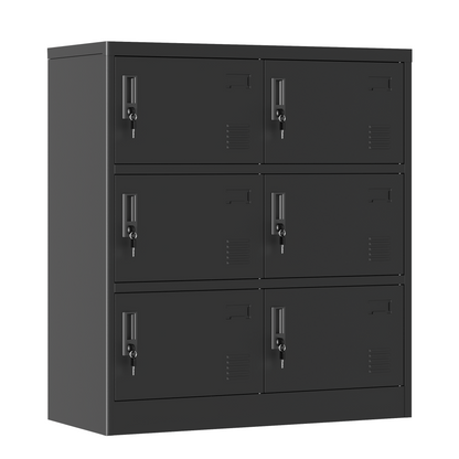 6-Door Employee Storage Locker, Metal Lockers for Office, Gym, School, and Homewith Card Slot (Black) image 7