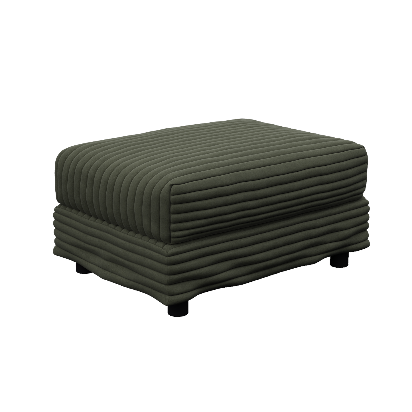 Plush Corduroy Ottoman to Combine with 2 Seater Sofa, 3 Seater Sofa and 4 Seater Sofa, Suitable for Living Rooms, Apartments, Offices, Green(Old SKU:W1885P346914) image 1