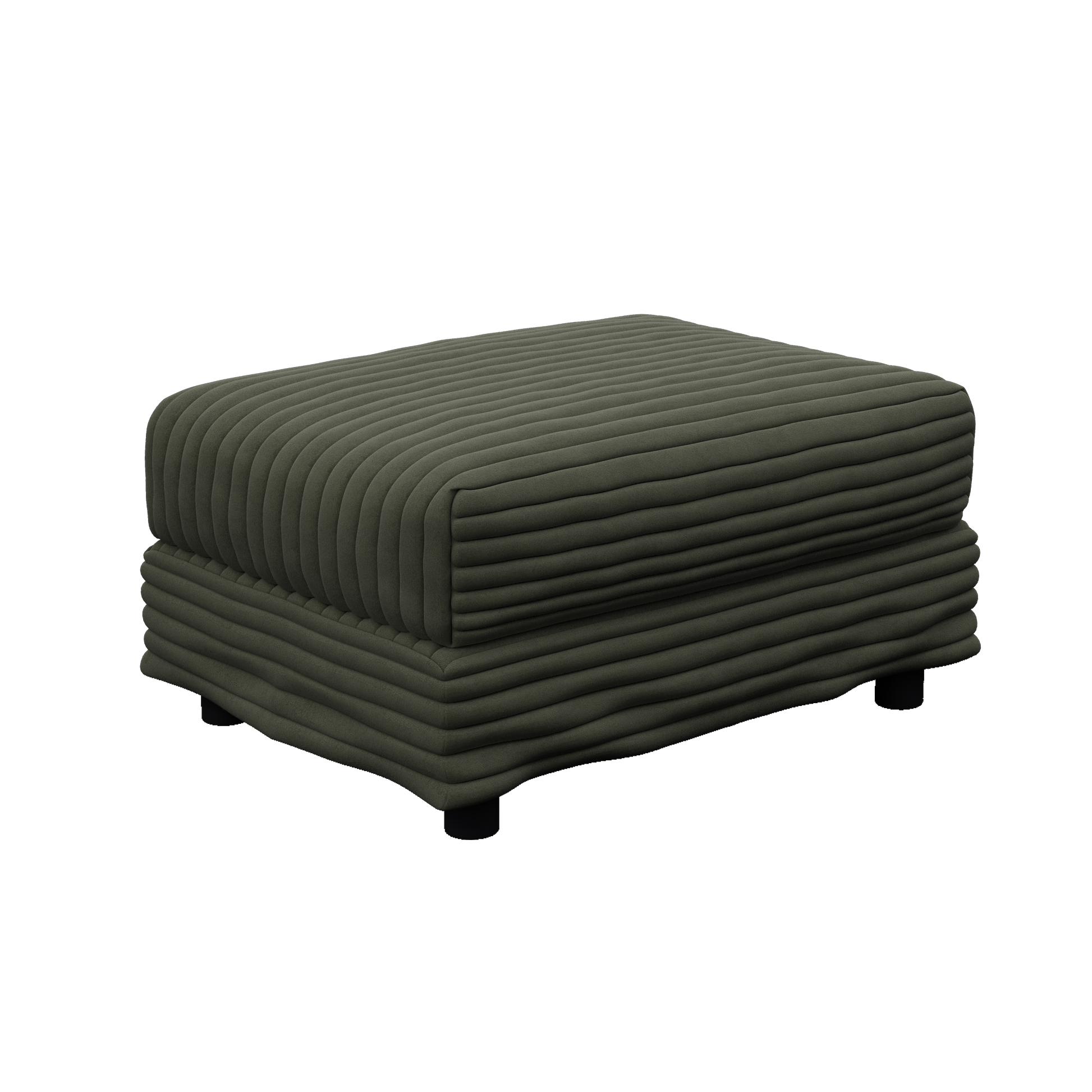 Plush Corduroy Ottoman to Combine with 2 Seater Sofa, 3 Seater Sofa and 4 Seater Sofa, Suitable for Living Rooms, Apartments, Offices, Green(Old SKU:W1885P346914) image 1