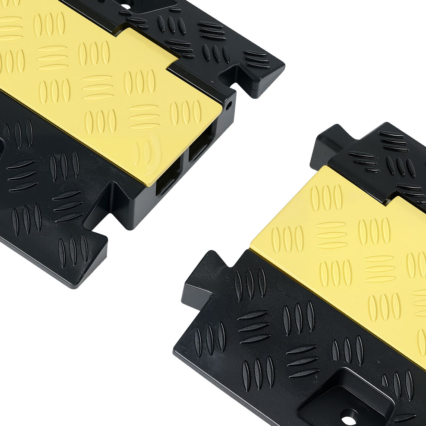 Cable Protector Ramp, 22,000 lbs/axle Capacity, 2 Channel Heavy Duty TPU Cord Hose Wire Cover, 1.2 x 1.1 in Channel, Traffic Speed Bump with Flip-Open Top Cover, for Indoor Outdoor Use, 3 Pack image 10