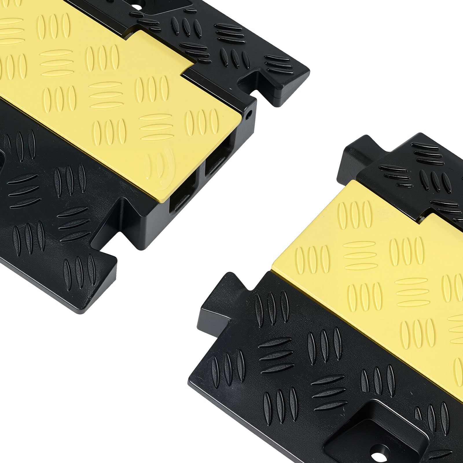 Cable Protector Ramp, 22,000 lbs/axle Capacity, 2 Channel Heavy Duty TPU Cord Hose Wire Cover, 1.2 x 1.1 in Channel, Traffic Speed Bump with Flip-Open Top Cover, for Indoor Outdoor Use, 3 Pack image 10