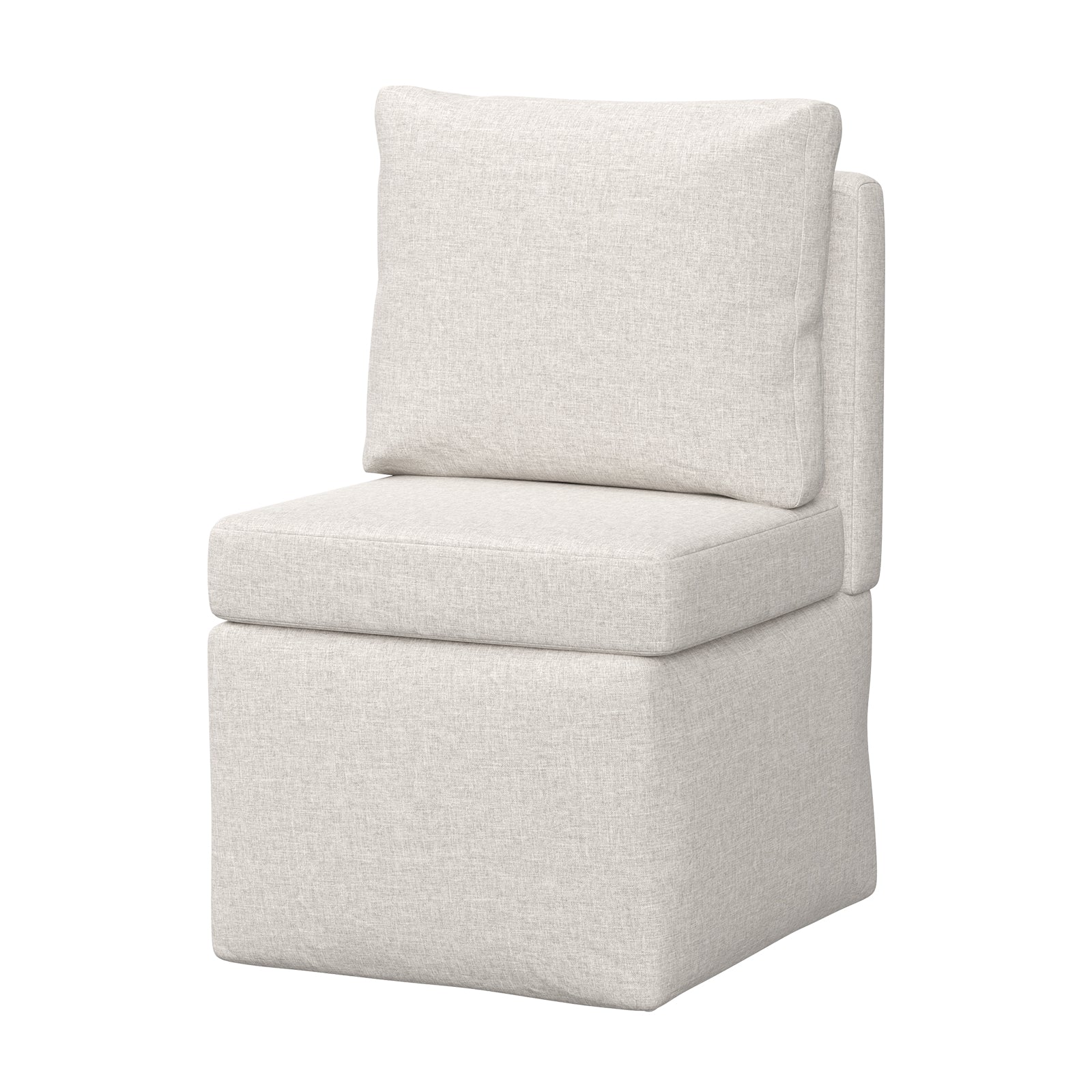 Armless Lounge Sofa Chair, Soft Corduroy Upholstered Accent Chair with High-Density Sponge Cushion, Comfy Single Sofa Seat for Living Room Bedroom, No Assembly Required image 1