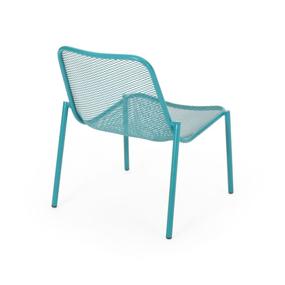 Kincaid Outdoor 3-Piece Conversation Set with IRON Frame - 2 Mesh Chairs & 1 Side Table, Matte Teal Finish image 9