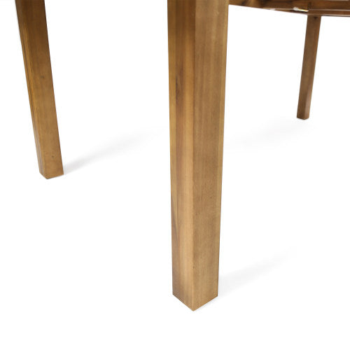 Extendable Acacia Wood Outdoor Dining Table, Teak Finish Rectangular Patio Expandable Table, Weather Resistant Slatted Top for Backyard Garden Porch, Adjustable Length 65.75"-85.43" image 9