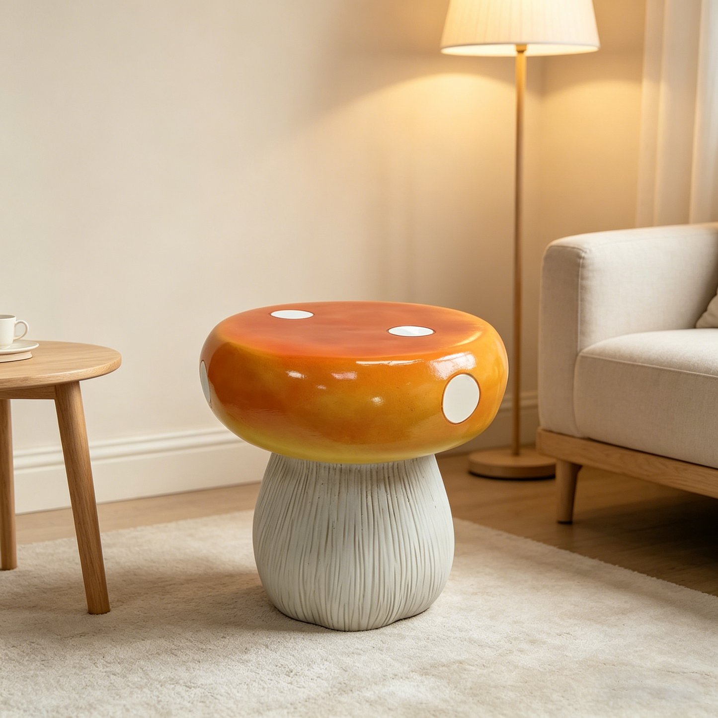 Mushroom Model Statue Stool, Outdoor Garden Resin Stool, 13.8-inch Oversized Forest Base Mushroom Model Stool, Courtyard Lawn Courtyard Summer Decoration Indoor Stool, Multi-purpose And Innovative Gar image 7