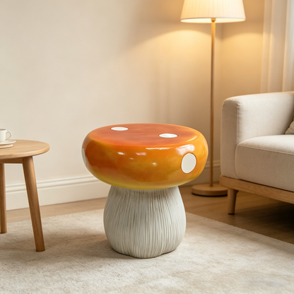 Mushroom Model Statue Stool, Outdoor Garden Resin Stool, 13.8-inch Oversized Forest Base Mushroom Model Stool, Courtyard Lawn Courtyard Summer Decoration Indoor Stool, Multi-purpose And Innovative Gar image 7