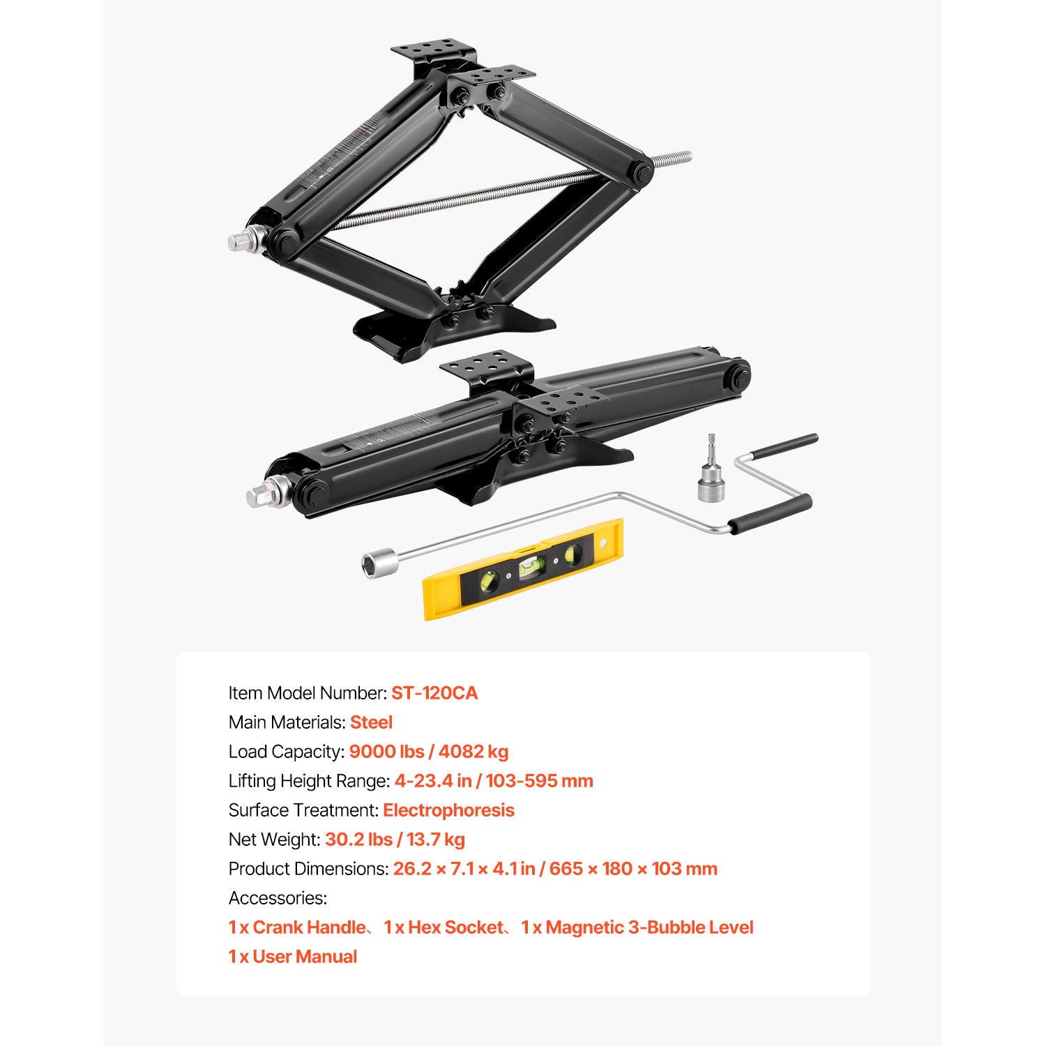 RV Scissor Jacks 9000 lbs 23.4 in RV Stabilizer Leveling Scissor Jacks Set of 2 image 4