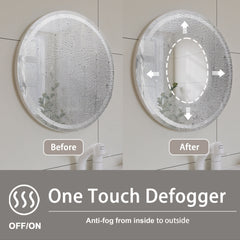 24 in. White Framed Dimmable Anti-Fog LED Bathroom Vanity Mirror