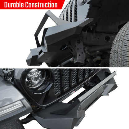 X Style Front Bumper with Winch Plate Compatible with Wrangler JK (2007-2017) Heavy Duty Black Textured Manganese Steel Construction, Perfect for On and Off-Road Used image 8