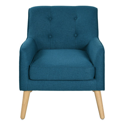 Mid-Century Modern Armchair - Tufted Fabric Accent Chair with Solid Wood Legs for Living Room, Bedroom & Office - Comfortable Polyester Upholstery - Classic Button-Tufted Back & Tapered Design image 8