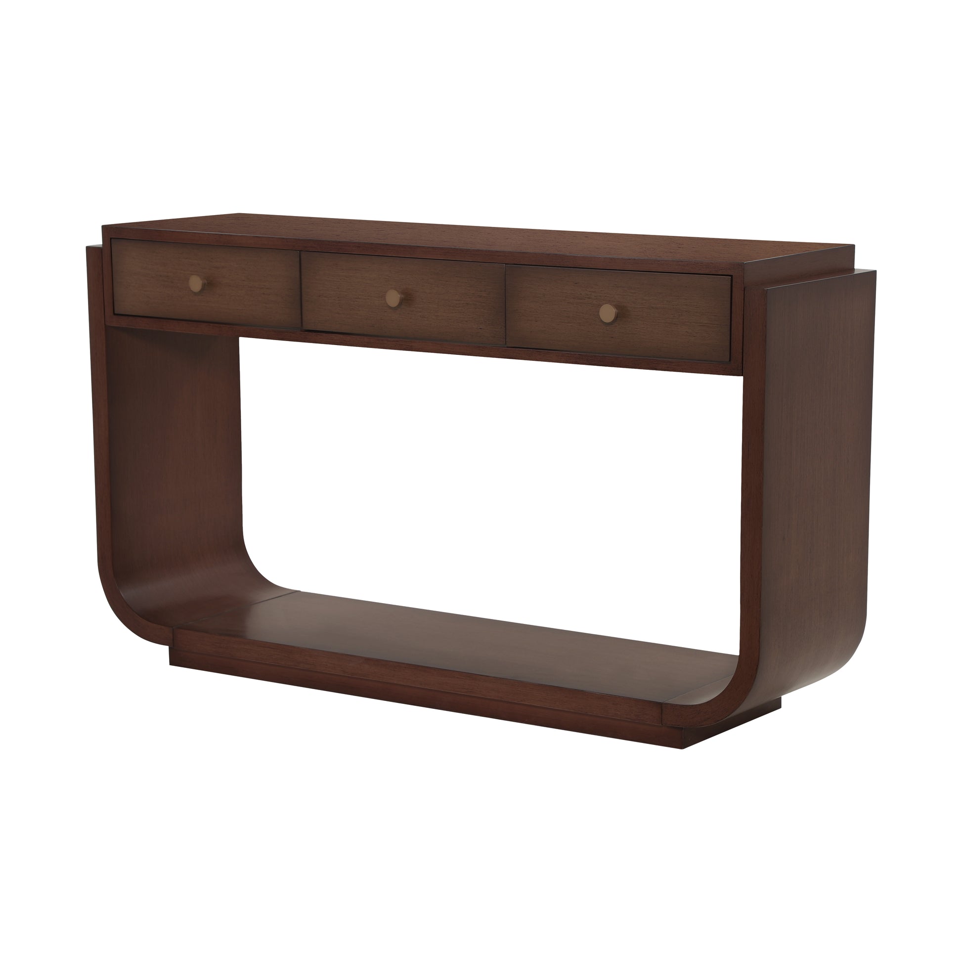 Classic-Style Console Table, 3 Storage Drawers, Display Shelf, Curved Legs, Painted Finish, Entryway/Hallway/Living Room, Walnut image 12