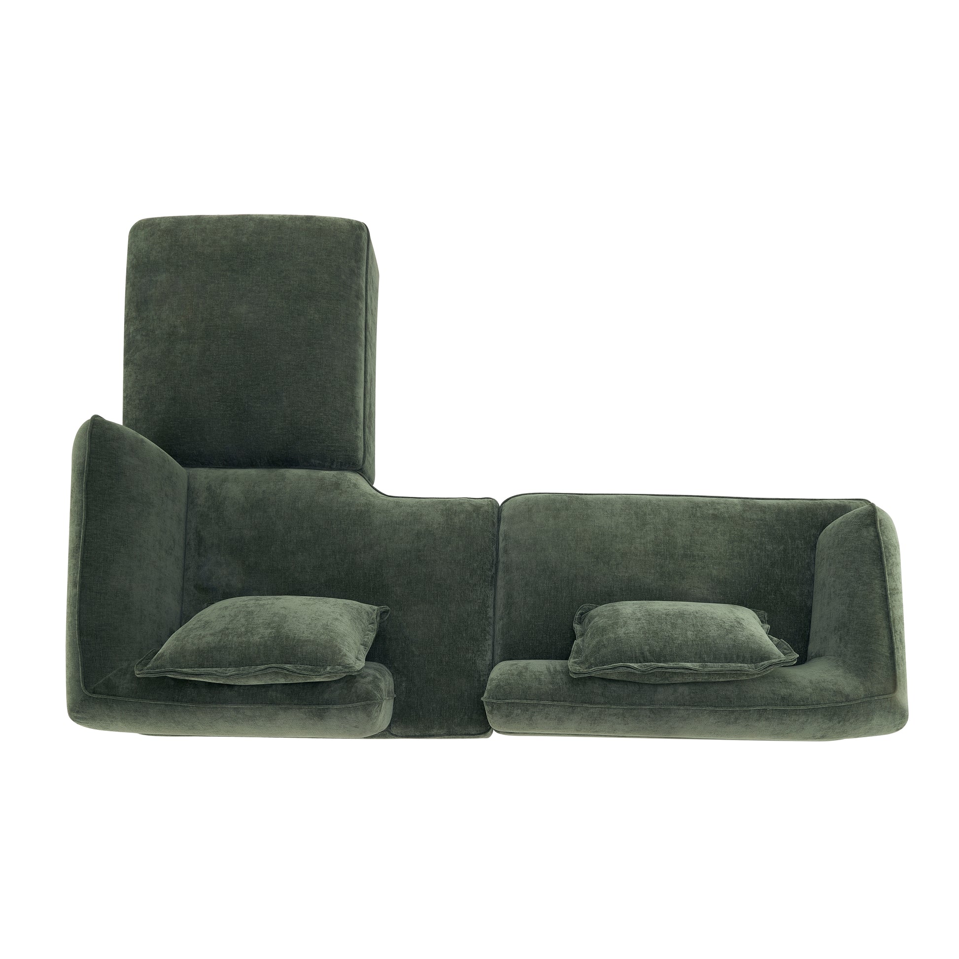 122" Modern L-Shaped Sectional Sofa with High-Density Fully Compressed Sponge and Chaise Lounge, 2-Piece Set, Fully Assembled Right Hand Facing, Deep Seating, Perfect for Living Room, Lounge image 4
