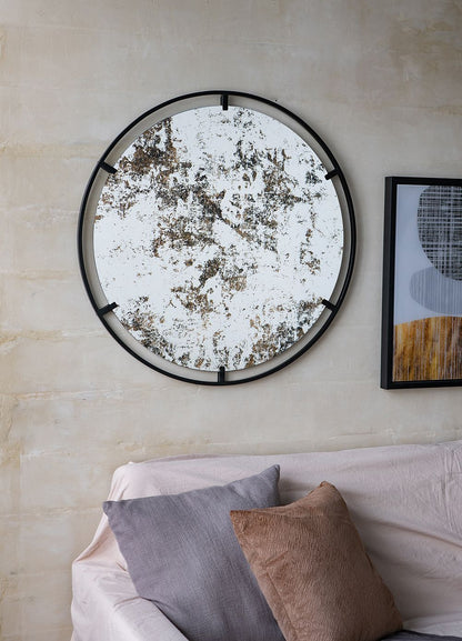 Theodor mirror in living room wall decor setting