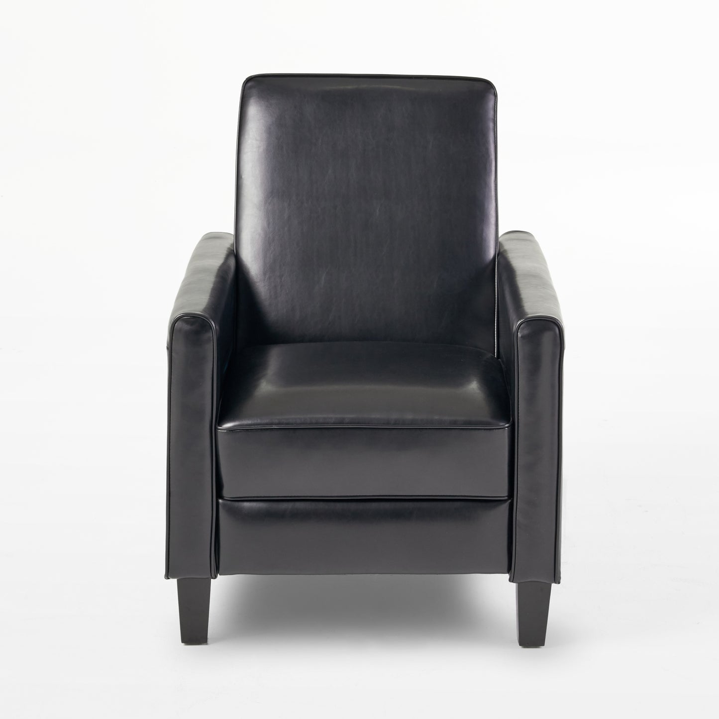 27.5" Push Back Recliner Chair Upholstered Recliner Armchair with Solid Beech Wood Legs for Living Room and Bedroom(Old SKU:52422.00PUBLK), Black image 6