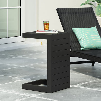 CAPE CORAL ALU C-SHAPED TABLE BLACK image 1