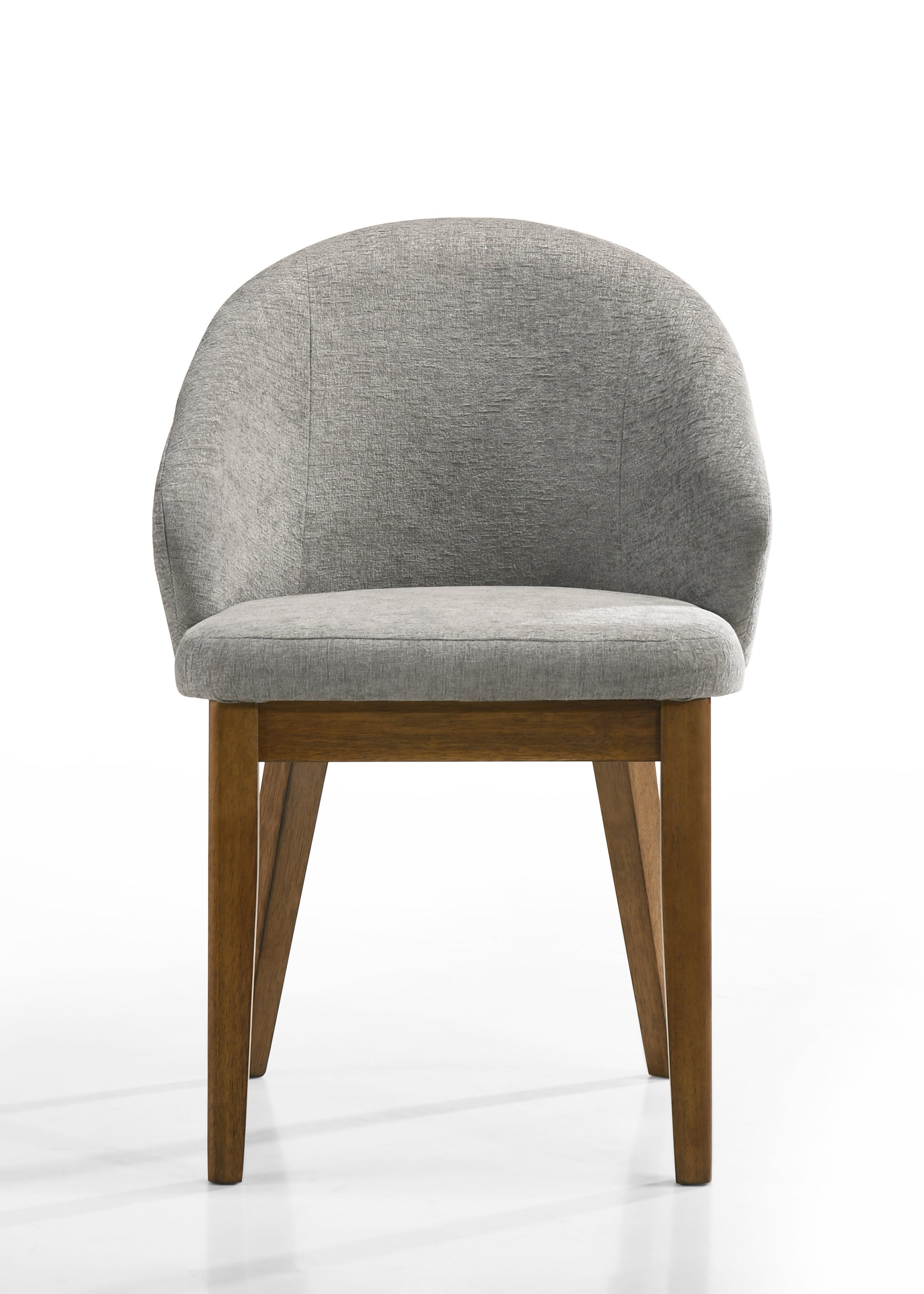 Andreo 5-Piece Round Dining Set with 47-inch Walnut Finish Table and 4 Light Gray Fabric Chairs, Mid-Century Modern Dining Table Set for 4 image 9