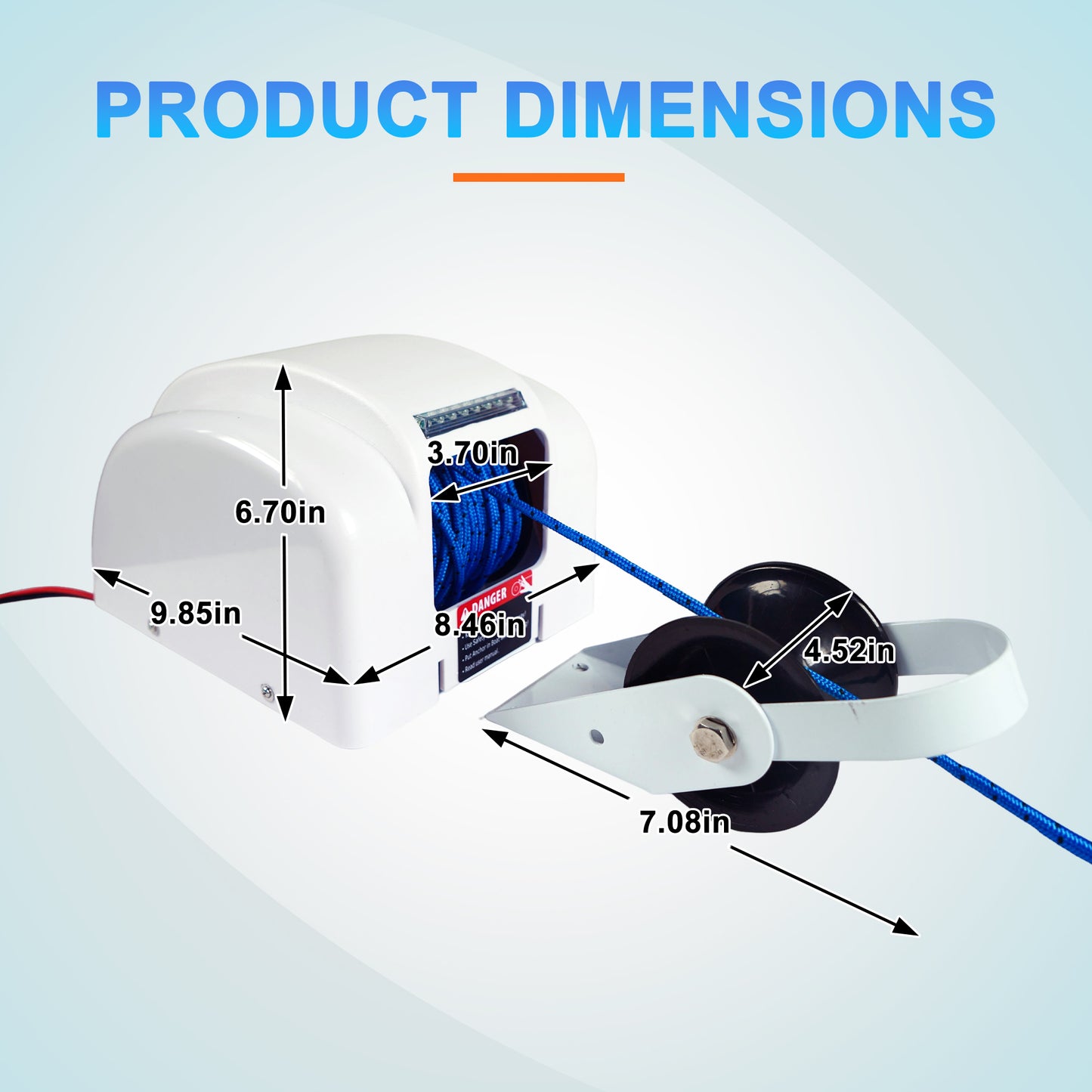45LBS Electric Anchor Winch 12V with Wireless Remote, 100ft Rope Saltwater Marine Windlass, Automatic Reset, Free Fall for Fishing Boats, Speedboats, Motorboats up to 24ft image 3