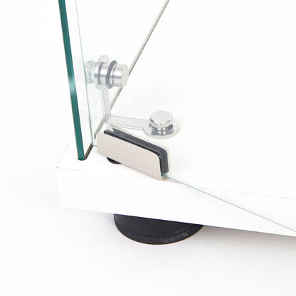Tempered Glass Display Cabinet,Wine Cabinet,storage Cabinet,File Cabinet,with Battery-powered paipai light,Adjustable Floor Feet,Suitable for uneven ground,Can be placed anywhere,color:white image 11