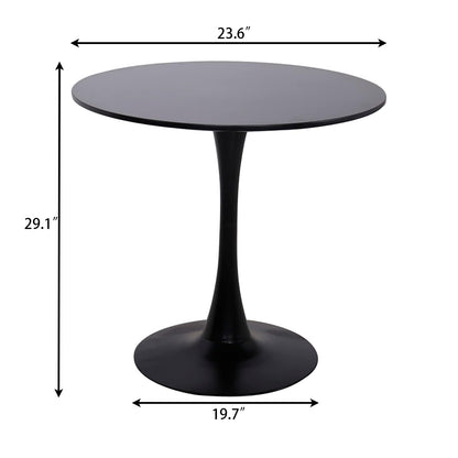 Black Round Table, Modern Dining Table, MDF Top and Steel Base Tulip Round Kitchen Table, Mid Century Coffee Table for Living Room 24 Inch, Kitchen Table, Oval Dining Table image 9