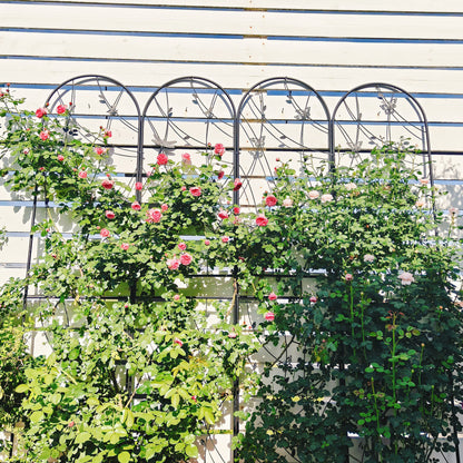 2 Pack Metal Garden Trellis 86.7" x 19.7" Rustproof Trellis for Climbing Plants Outdoor Flower Support Dragonfly Deco Black image 3