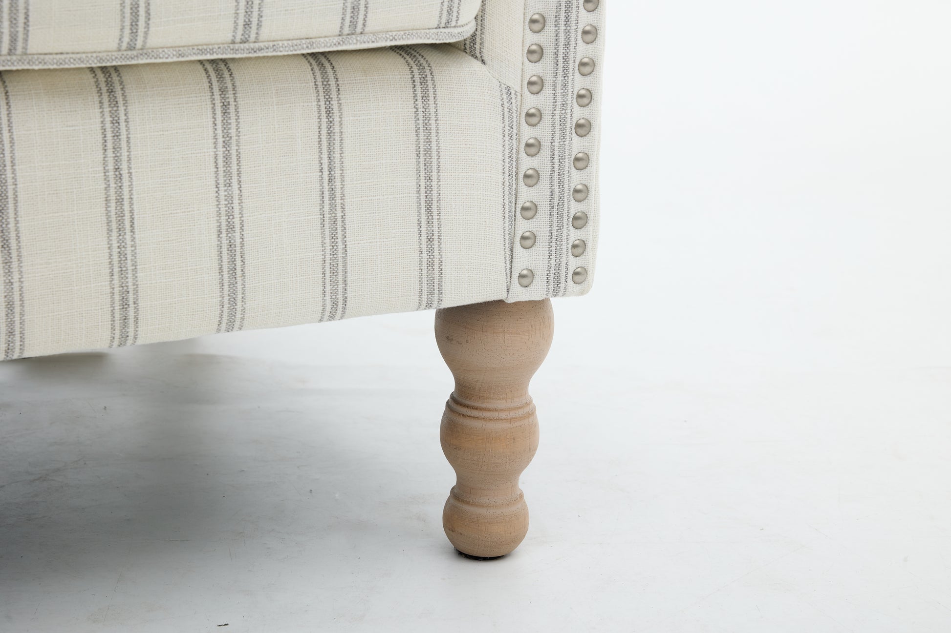 Modern Accent Chair with Retro Wood Legs, Comfy Upholstered Armchair, Floral Design Single Sofa Chair for Living Room Bedroom Office - Stripe image 10