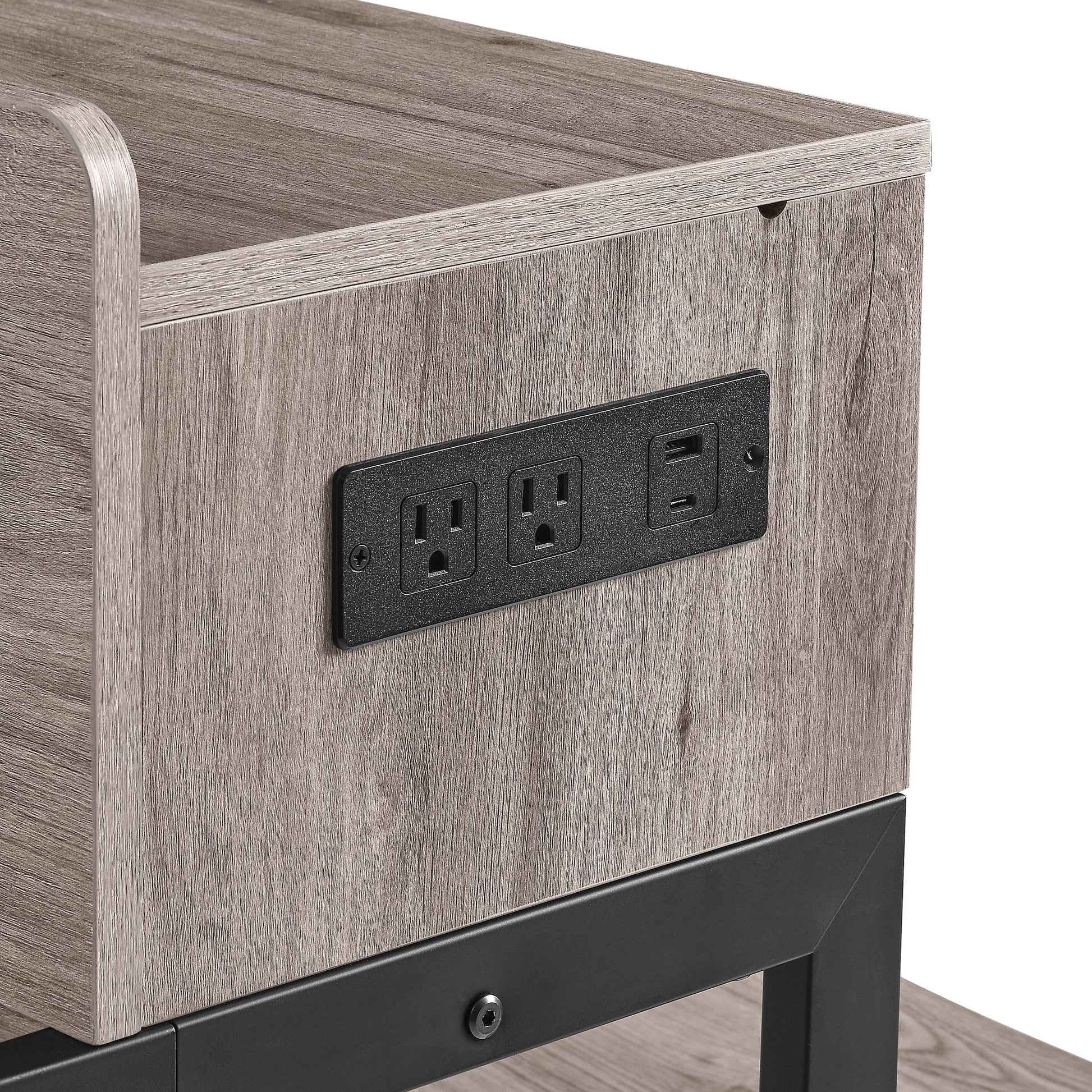 59 inch bar table, dining table, sofa table with power socket and LED light, 3 saddle stools, 4-piece bar table and chairs set for living room, dining room and kitchen image 11