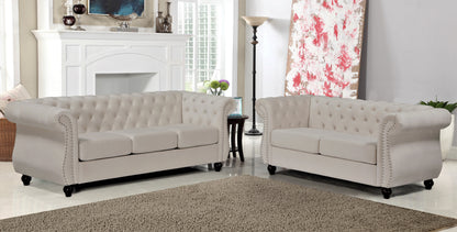 Chesterfield Crushed Velvet Accent Chair, Button Tufted Single Sofa Chair with Rolled Arms, Wood Tapered Legs, High Density Foam Spring Support, Comes with Matching Bolster image 6