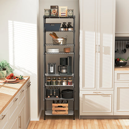 8 Tier 2000 lbs Storage Rack Metal Wire Shelving Unit, Storage Standing Shelf Organizer for Laundry Bathroom Kitchen Pantry Closet Garage Basement Utility Room, Black 13.8" D x 23.6" W x 79.5" H image 5